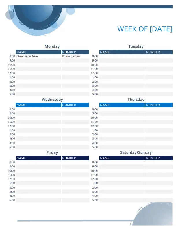 Bubbles appointment calendar blue modern-simple