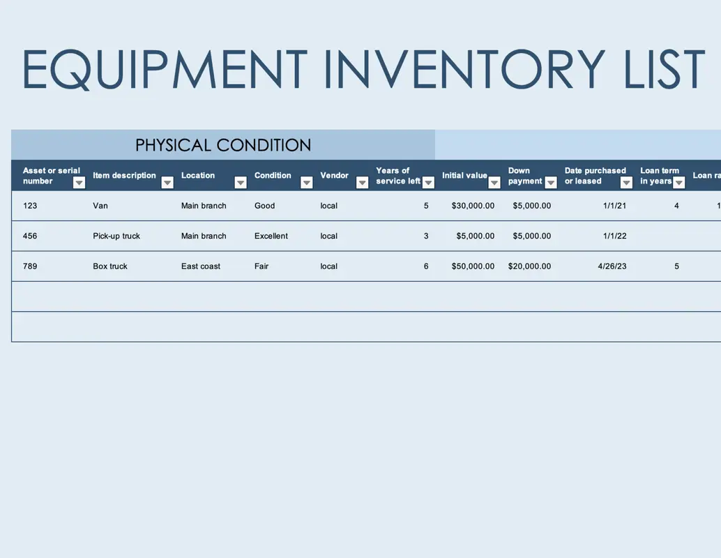 Inventory Templates Microsoft Create