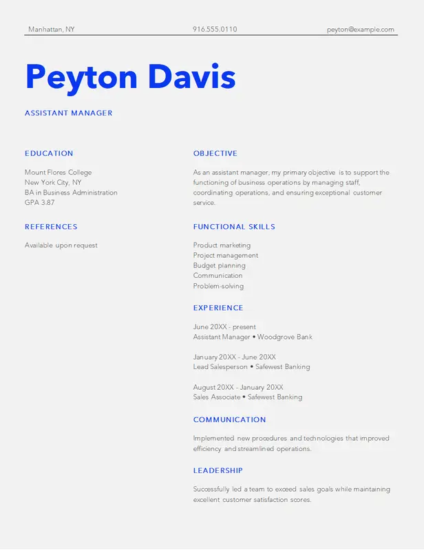 Basic modern resume modern simple