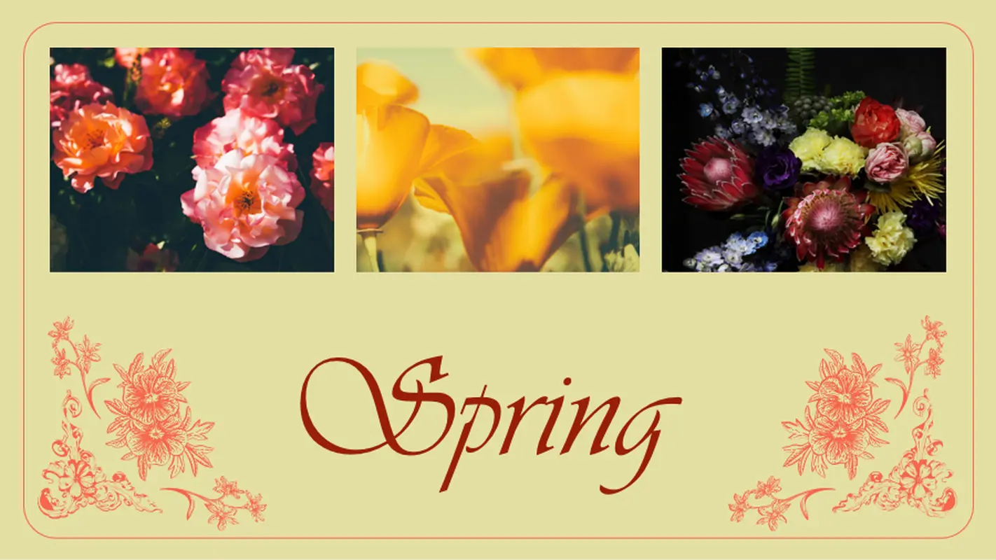 Spring florals photo album vintage-botanical