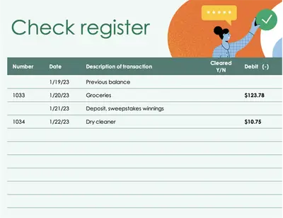 Check register (simple design) modern simple