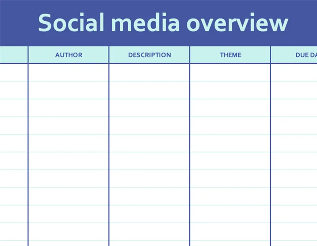 Yearly overview editorial calendar modern simple