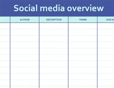 Yearly overview editorial calendar modern simple