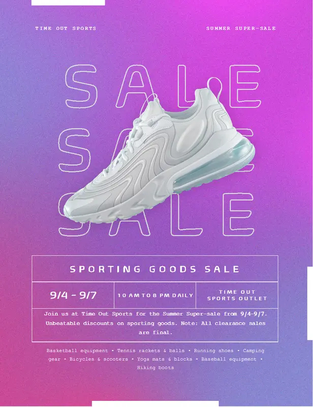 Sale flyer purple modern bold