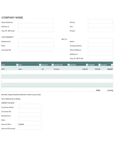 Billing statement modern simple