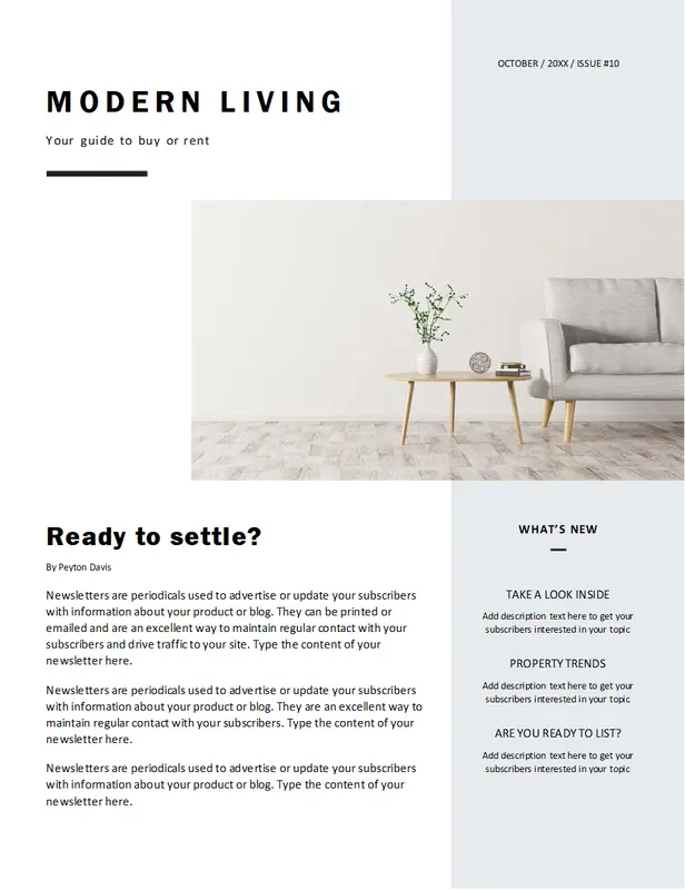 Realtor newsletter modern-simple