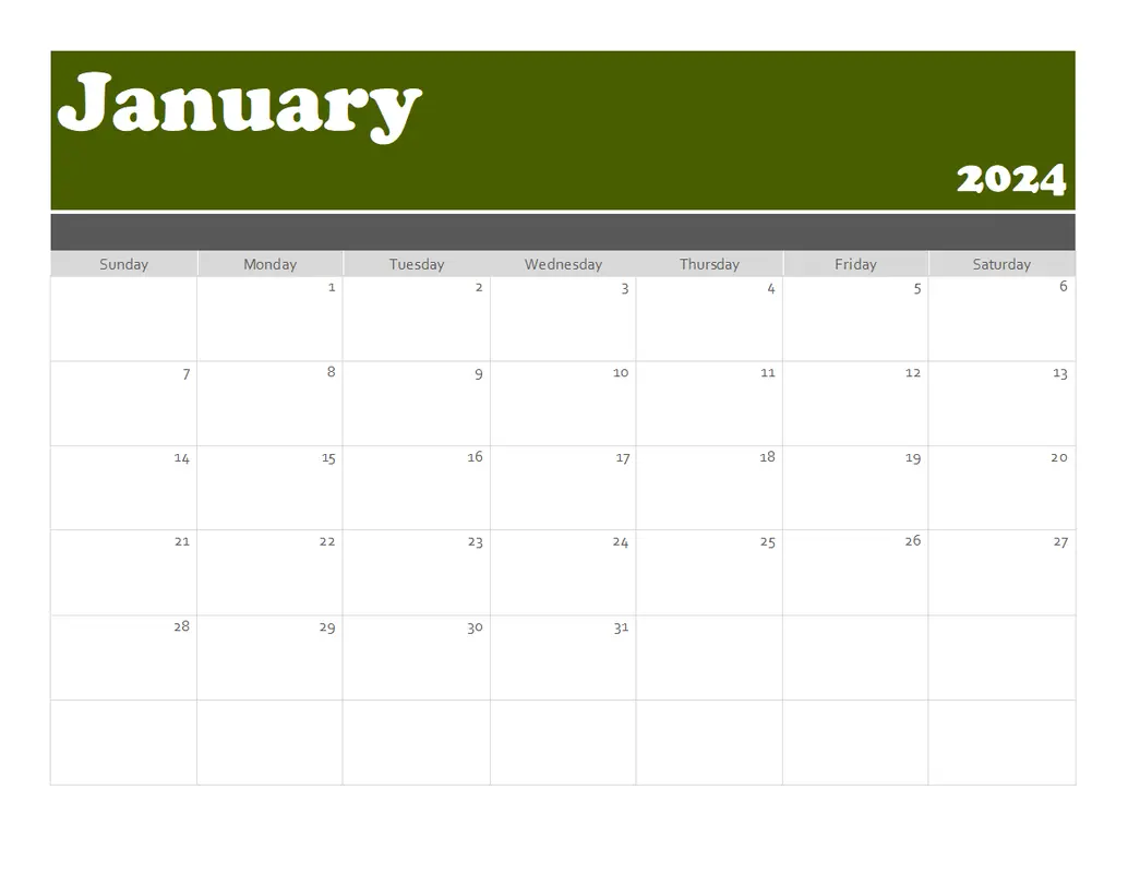 Banner calendar green modern-simple