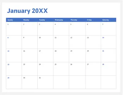 Any year custom calendar modern-simple