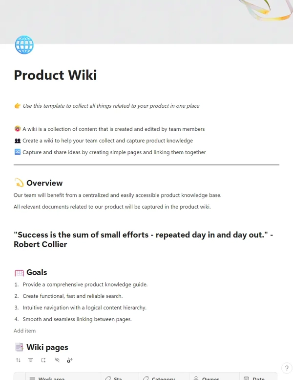 Product Wiki