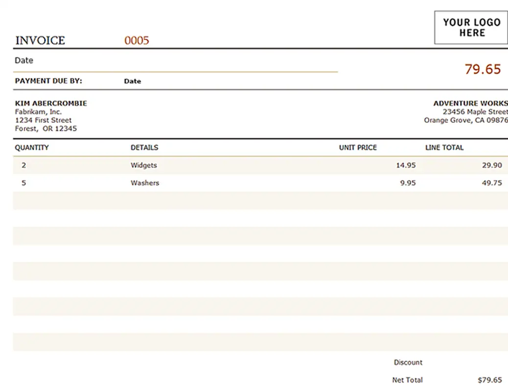 Billing invoice brown modern simple