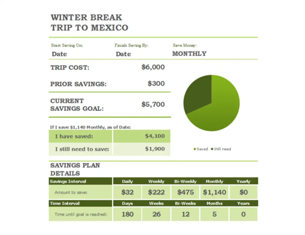 Savings estimator green modern simple