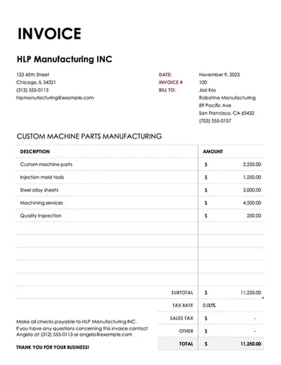 Simple business invoice modern simple