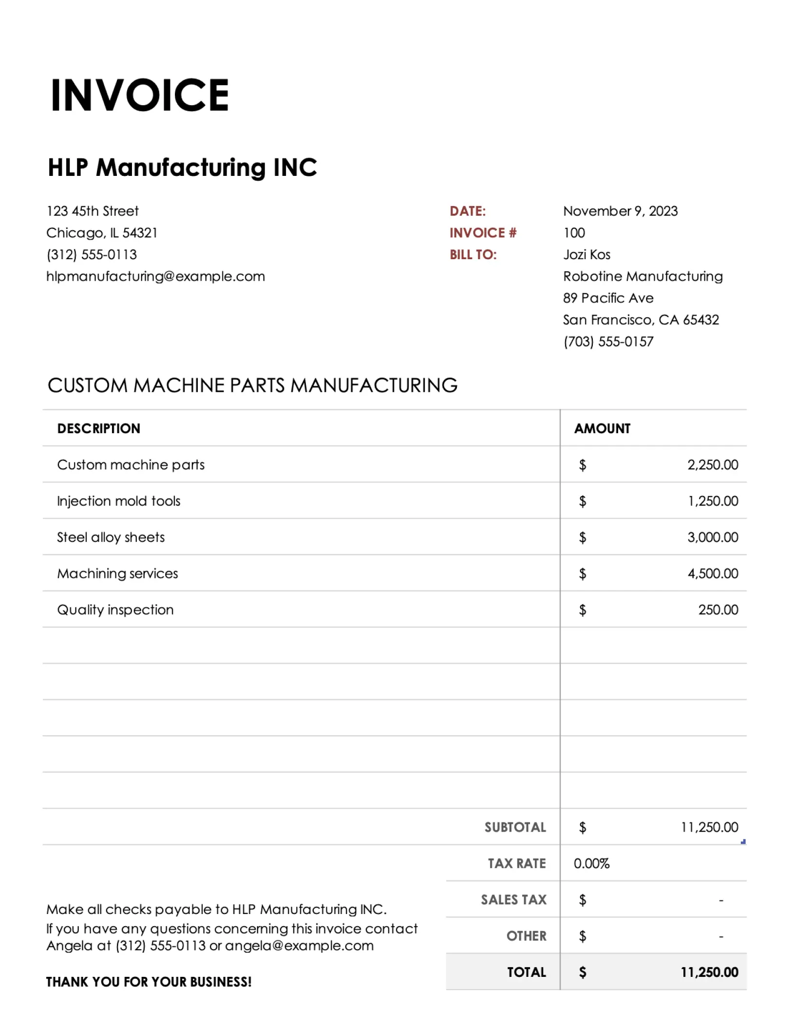 Simple business invoice modern simple