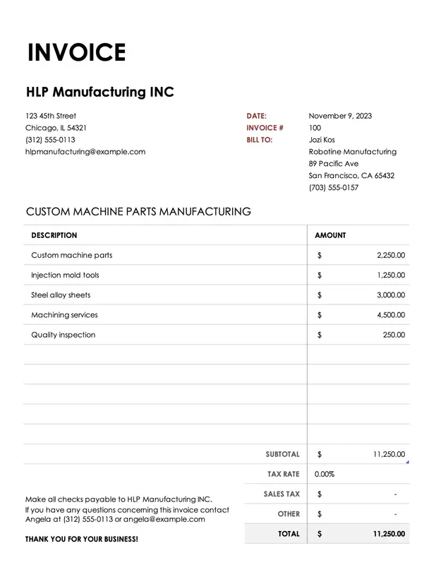 Simple business invoice modern simple