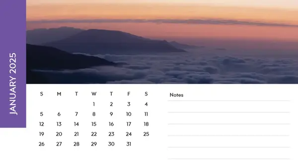 Landscapes photo calendar modern-simple