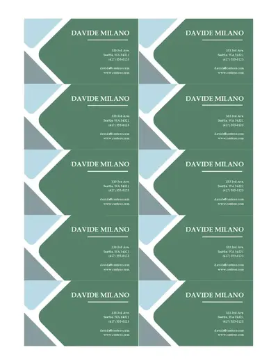 Modern business cards green modern simple