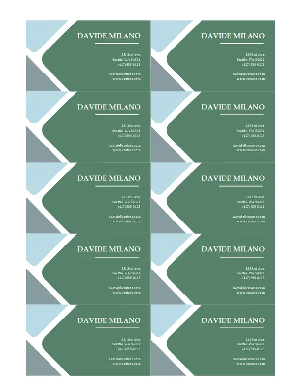 Modern business cards green modern simple