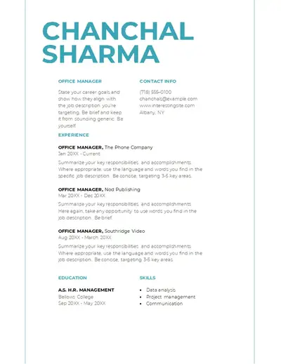 Simple bold resume white modern simple