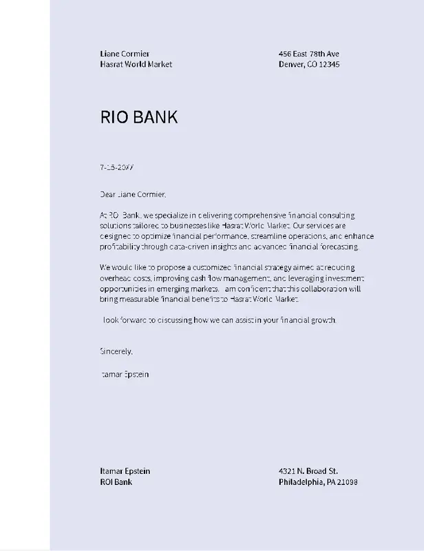 Formal business letter green modern simple