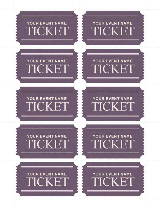 Basic tickets (10 per page) purple vintage retro