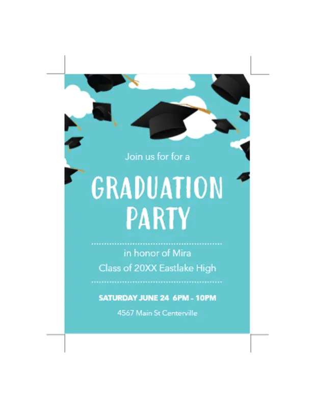 Graduation invitations modern simple