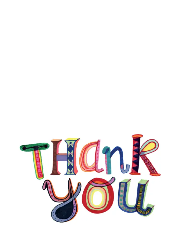 Thank you card whimsical