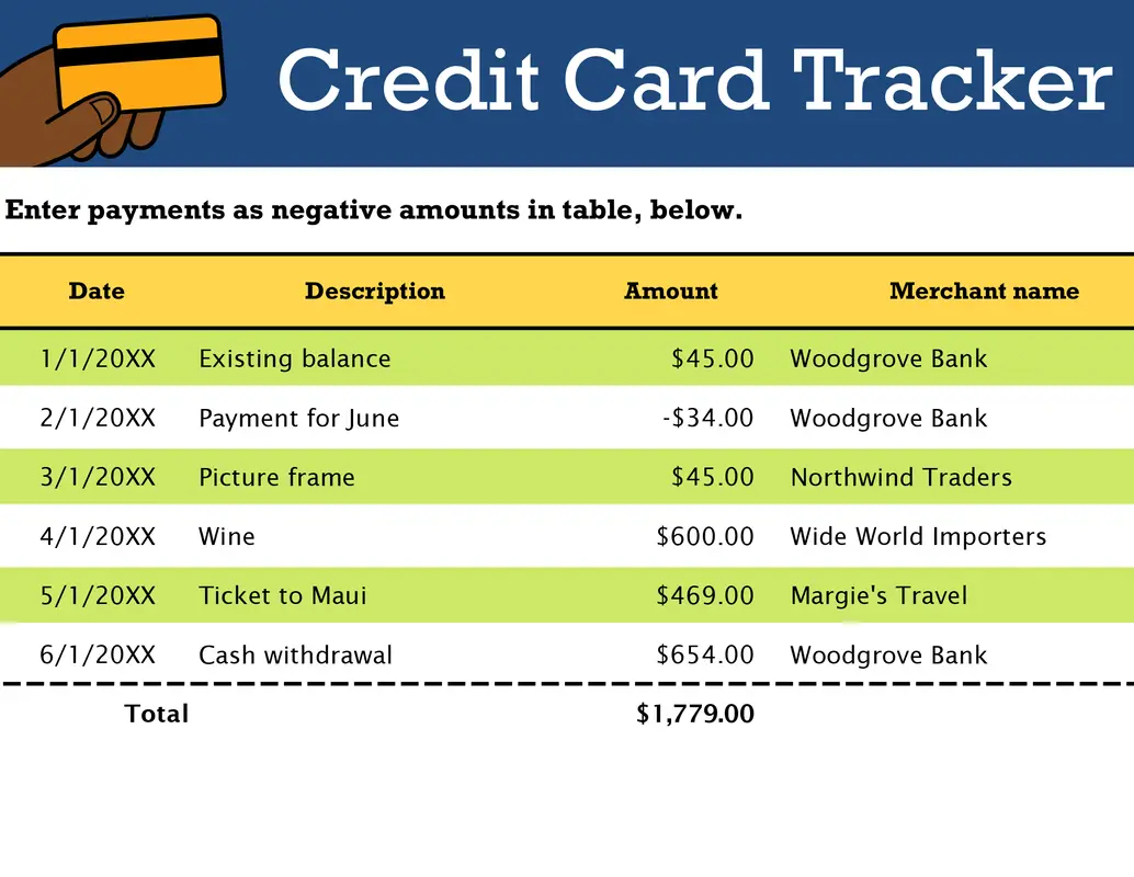 Credit card tracker orange modern simple