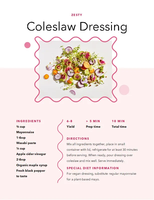 Recipe whimsical color block