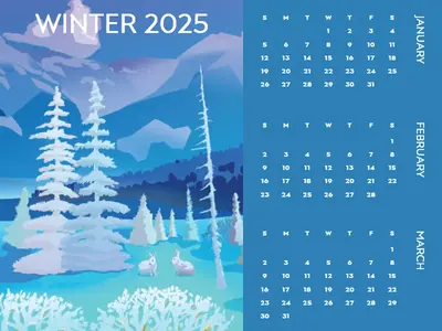 Wilderness seasons quarterly calendar modern-simple