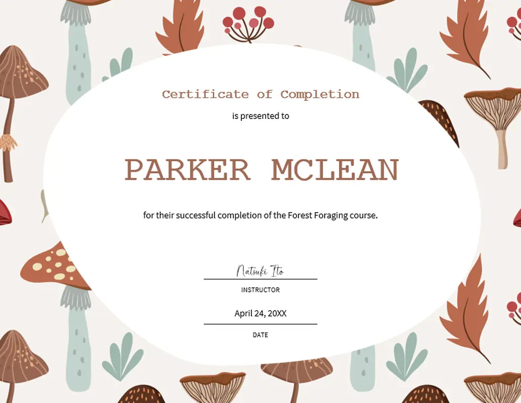 Course completion certificate modern-simple