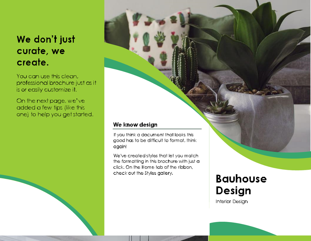 Interior design brochure green modern-color-block