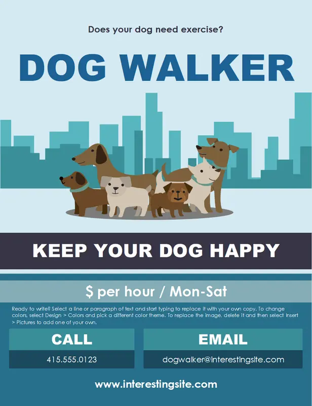 Side hustle flyer blue modern color block