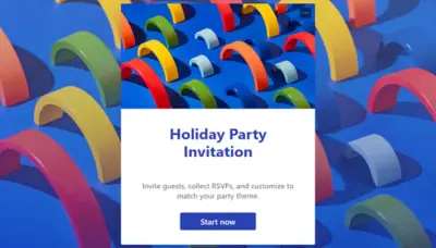 Holiday party invitation blue