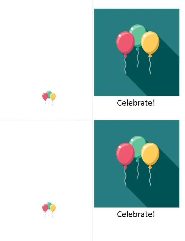 Balloon celebration card blue modern-simple