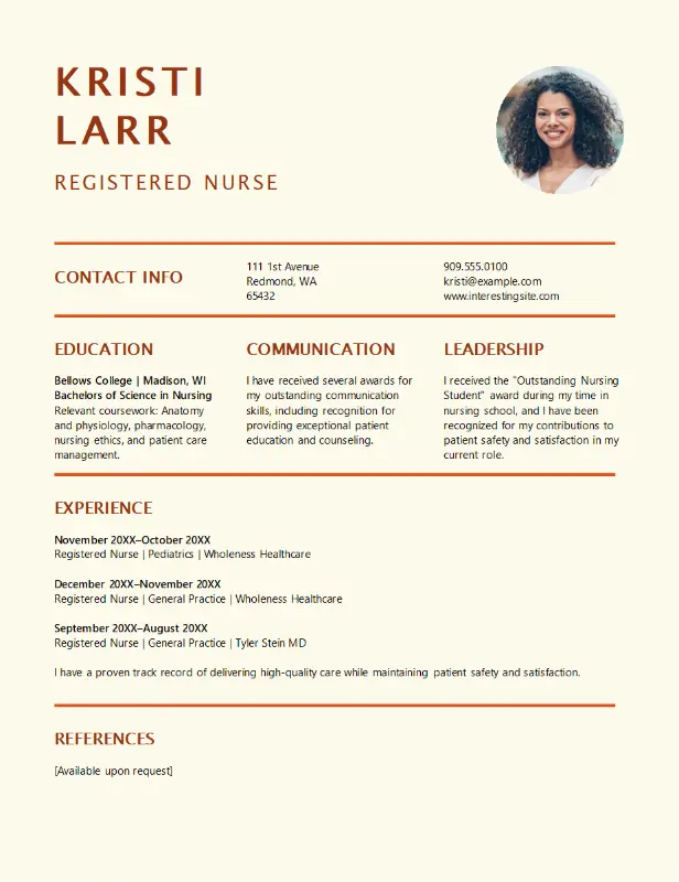 Bold nursing resume yellow modern bold