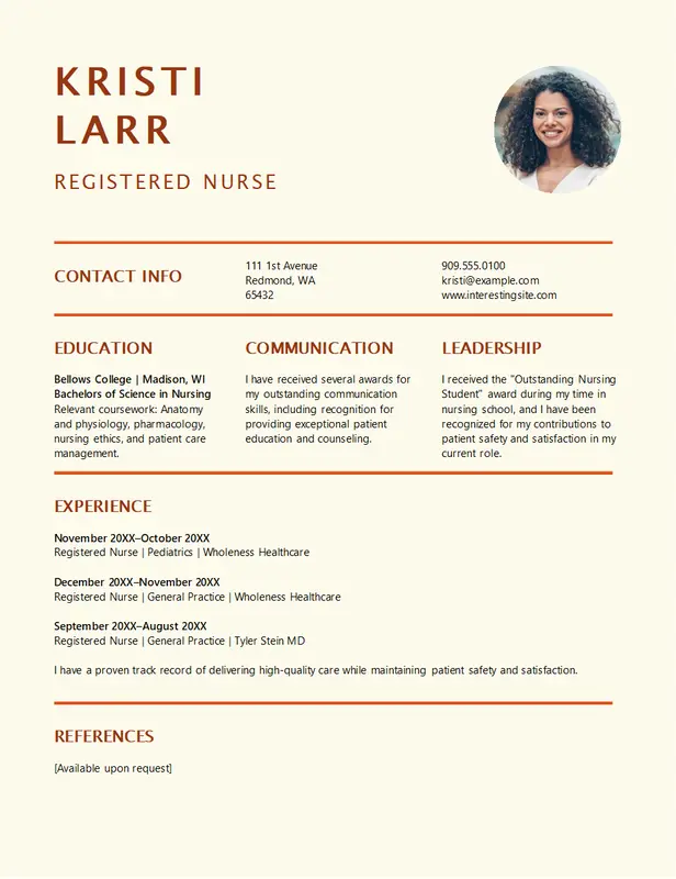 Bold nursing resume modern bold