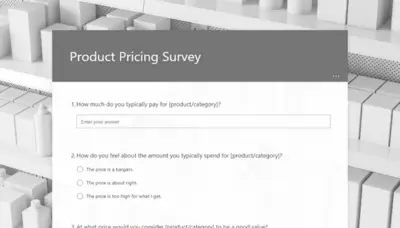 Product pricing survey gray