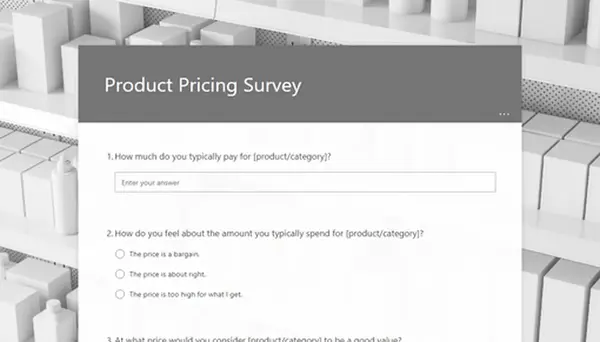 Product pricing survey gray