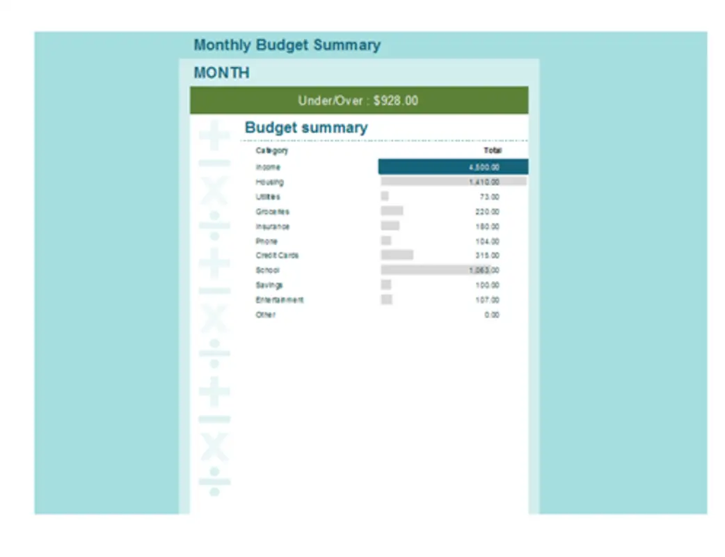 Budget calculator blue modern simple