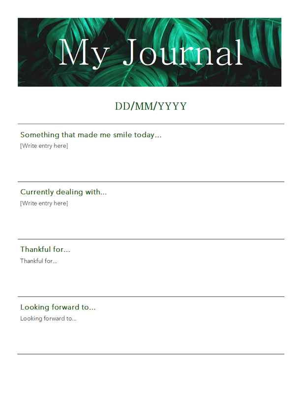 My daily journal green modern simple