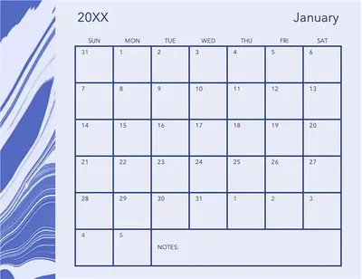 Any year calendar (ion theme) modern-simple