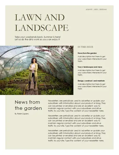Landscaping newsletter modern-simple