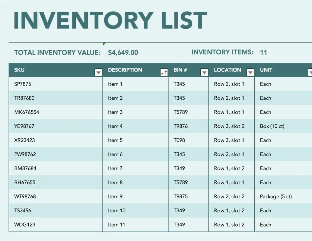 Warehouse inventory blue modern bold