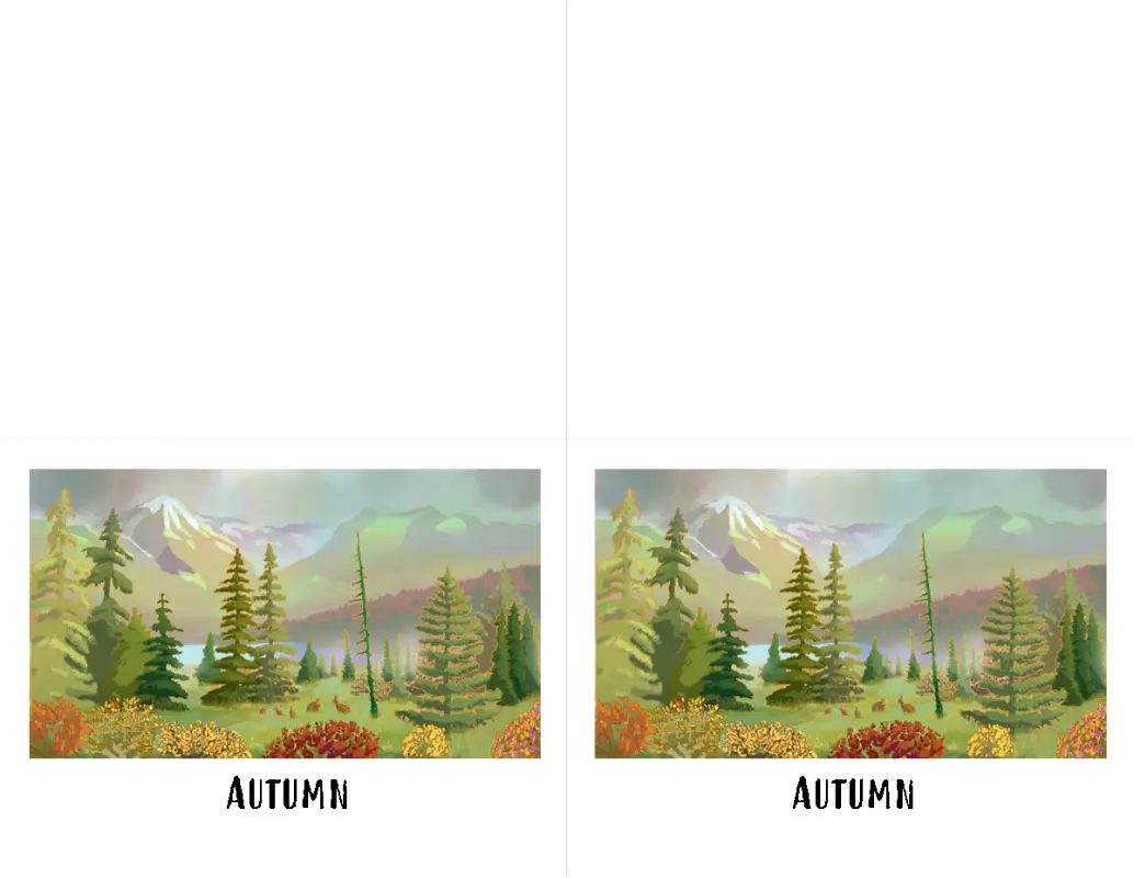 Wilderness scenes greeting cards (quarter-fold) green whimsical-color-block