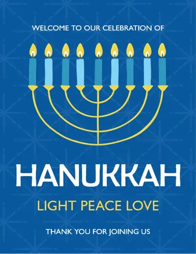 Hanukkah party printables whimsical color block