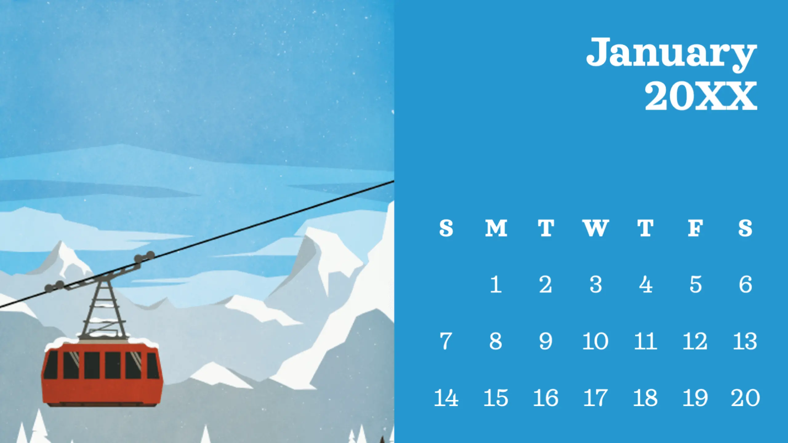 Outdoor scenery monthly calendar modern-simple