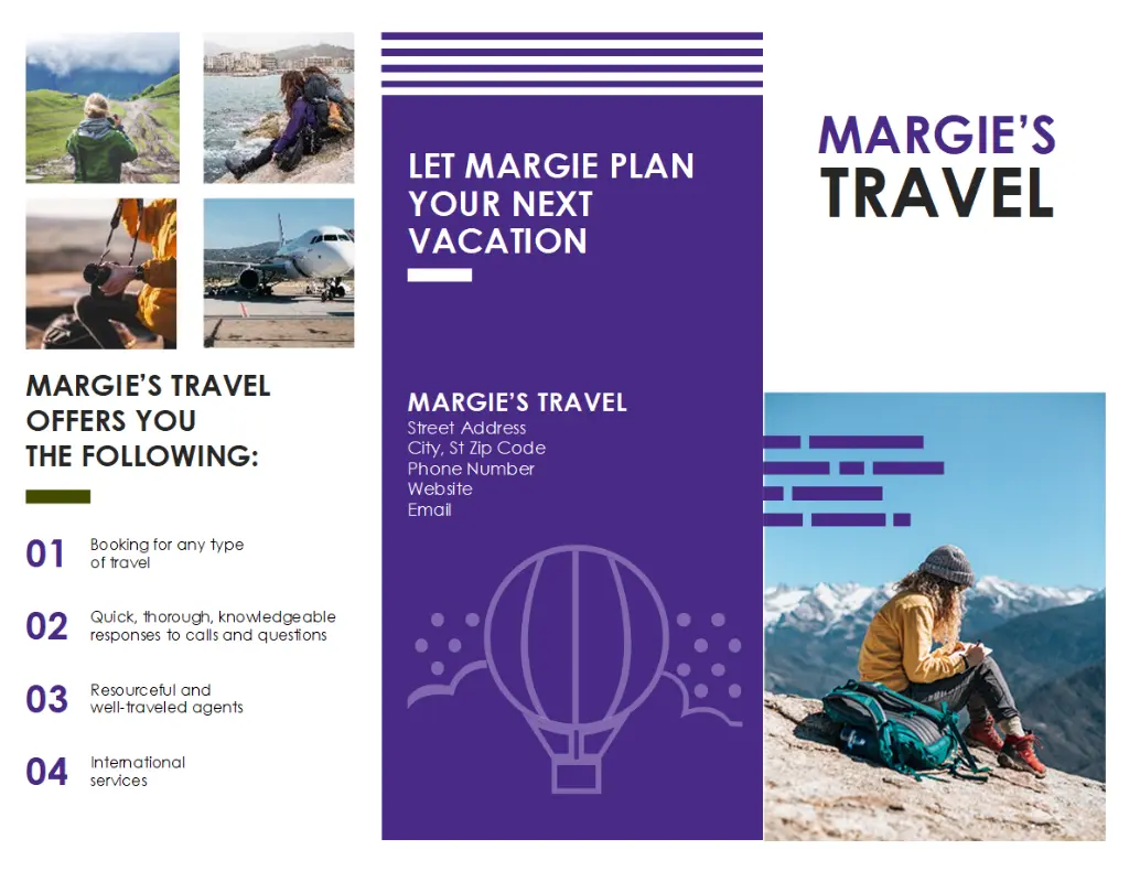 Travel brochure purple modern-simple