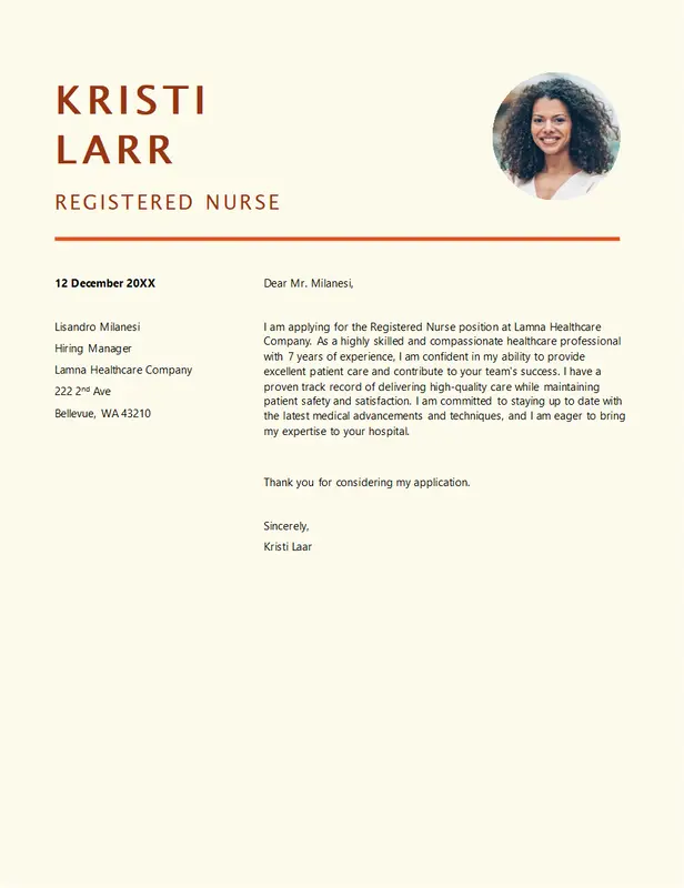 Bold nursing cover letter modern bold