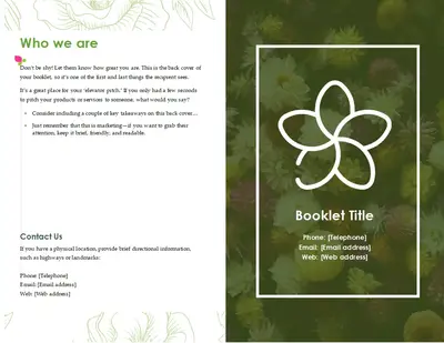 Spring floral booklet green vintage-botanical