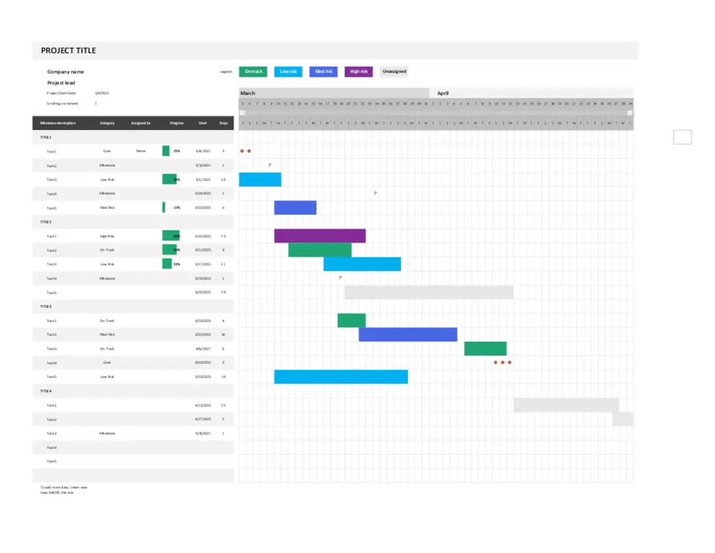 Agile Gantt chart modern simple